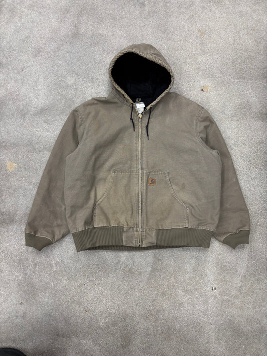 (XXL) Vintage 00s Tan Carhartt Jacket Quilted Hooded