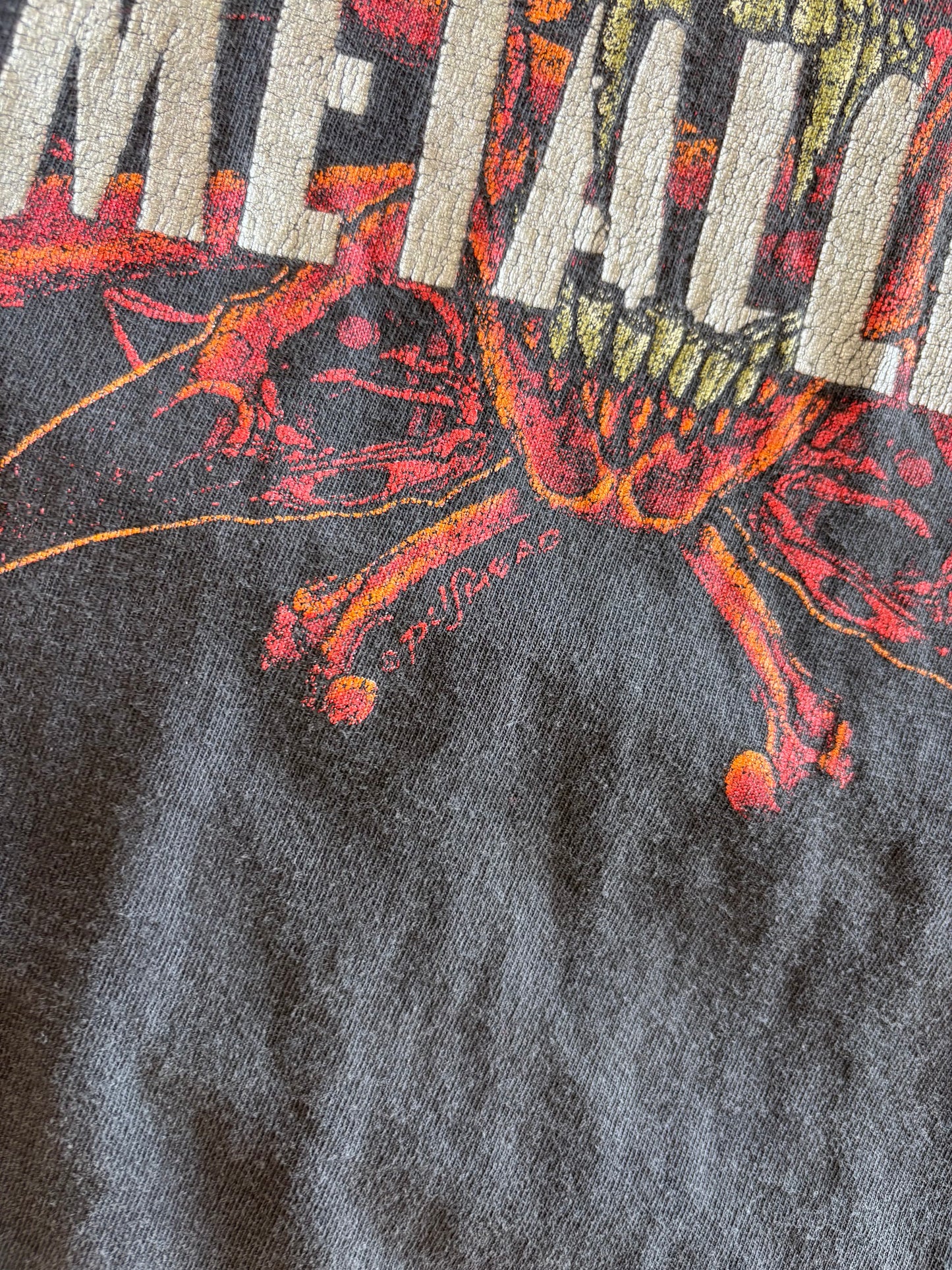 (XL) Vintage 90s Metallica Pushead Black Faded T-Shirt