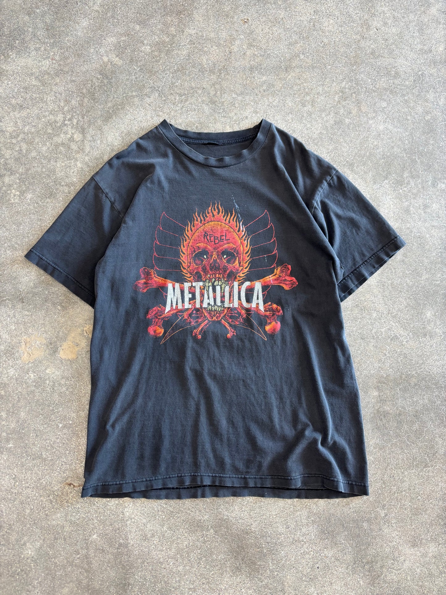 (XL) Vintage 90s Metallica Pushead Black Faded T-Shirt