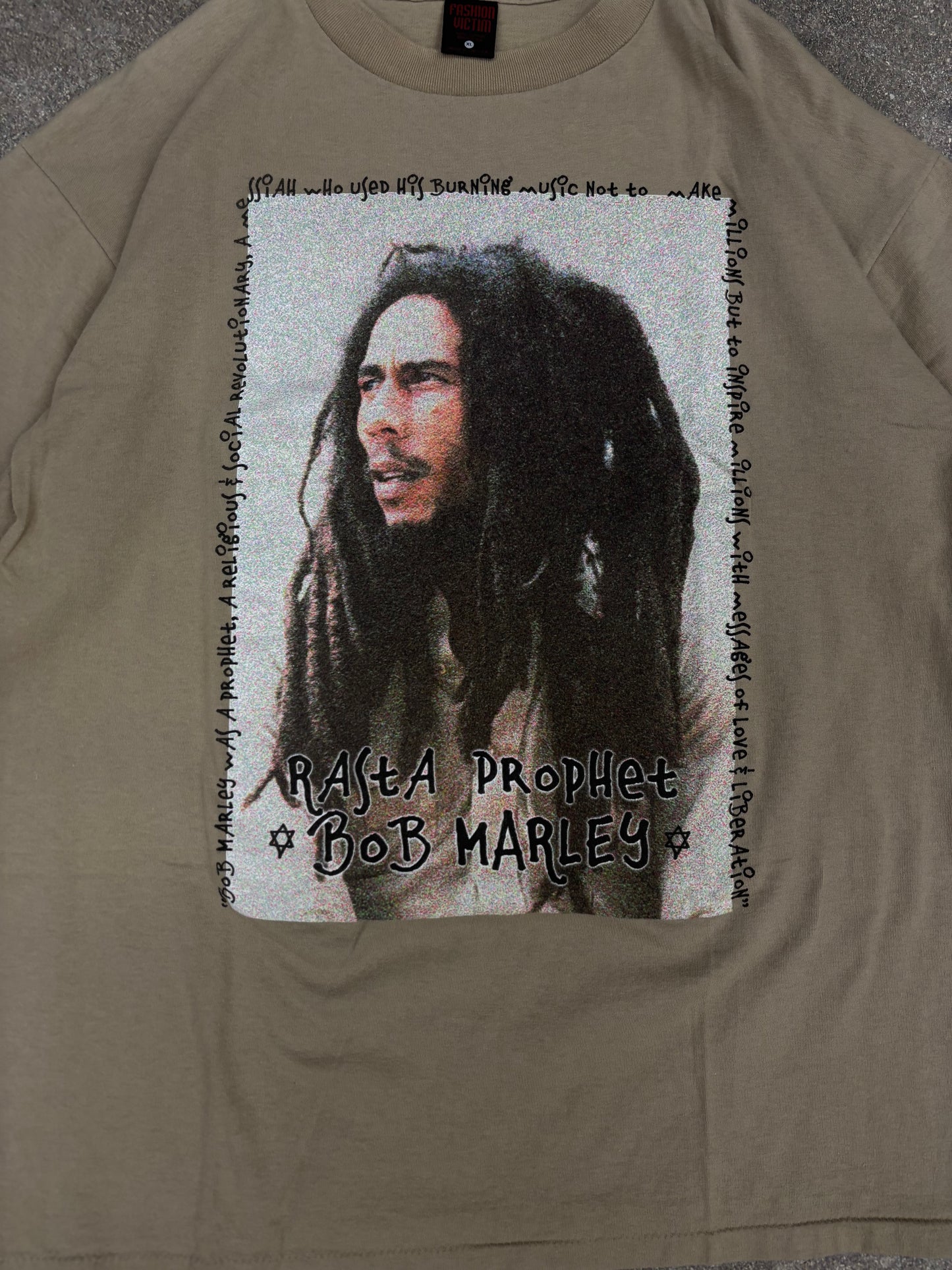 (XL) Vintage Bob Marley Rasta Prophet Fashion Victim Tag