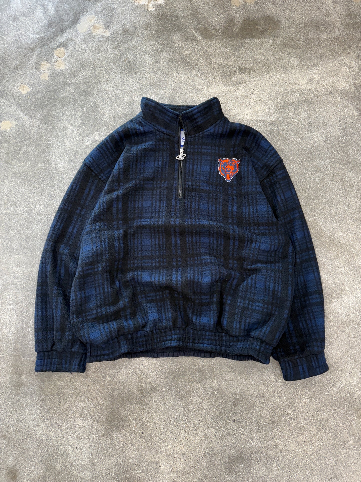 (XL) Vintage Logo Athletic Chicago Bears Quarter Zip Fleece