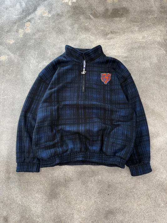 (XL) Vintage Logo Athletic Chicago Bears Quarter Zip Fleece