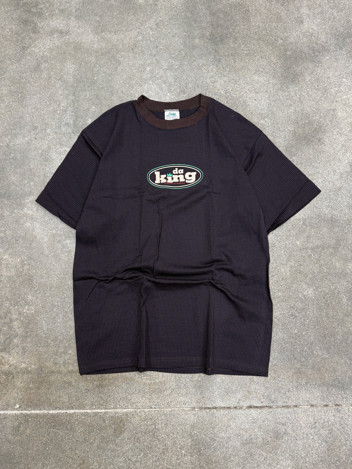 (L) Vintage Jesus “Da King” Ringer Tee Shirt BNWT