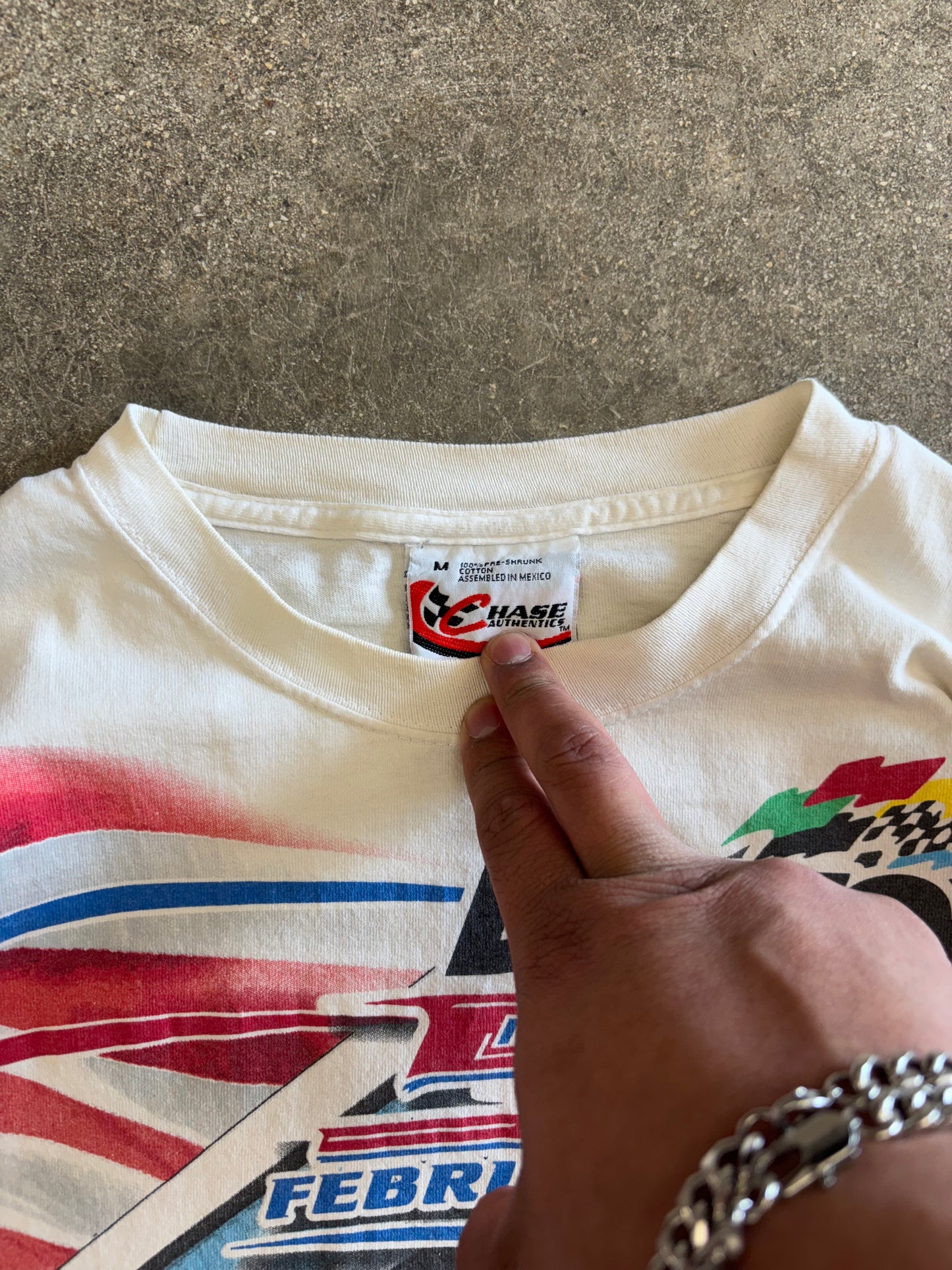 (L) Vintage 2003 NASCAR Daytona 500 White AOP