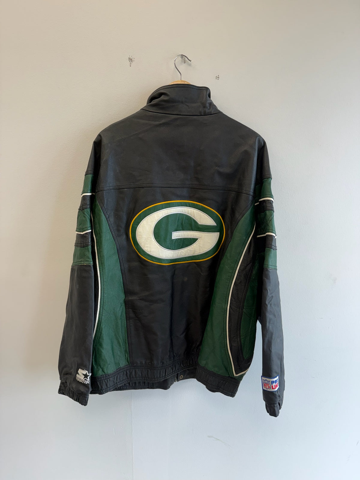 (XL) Green Bay Packers Pro Line Leather Jacket