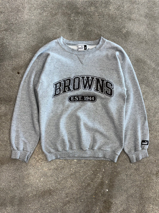 (M) Vintage 00s Puma Cleveland Browns Grey Crewneck