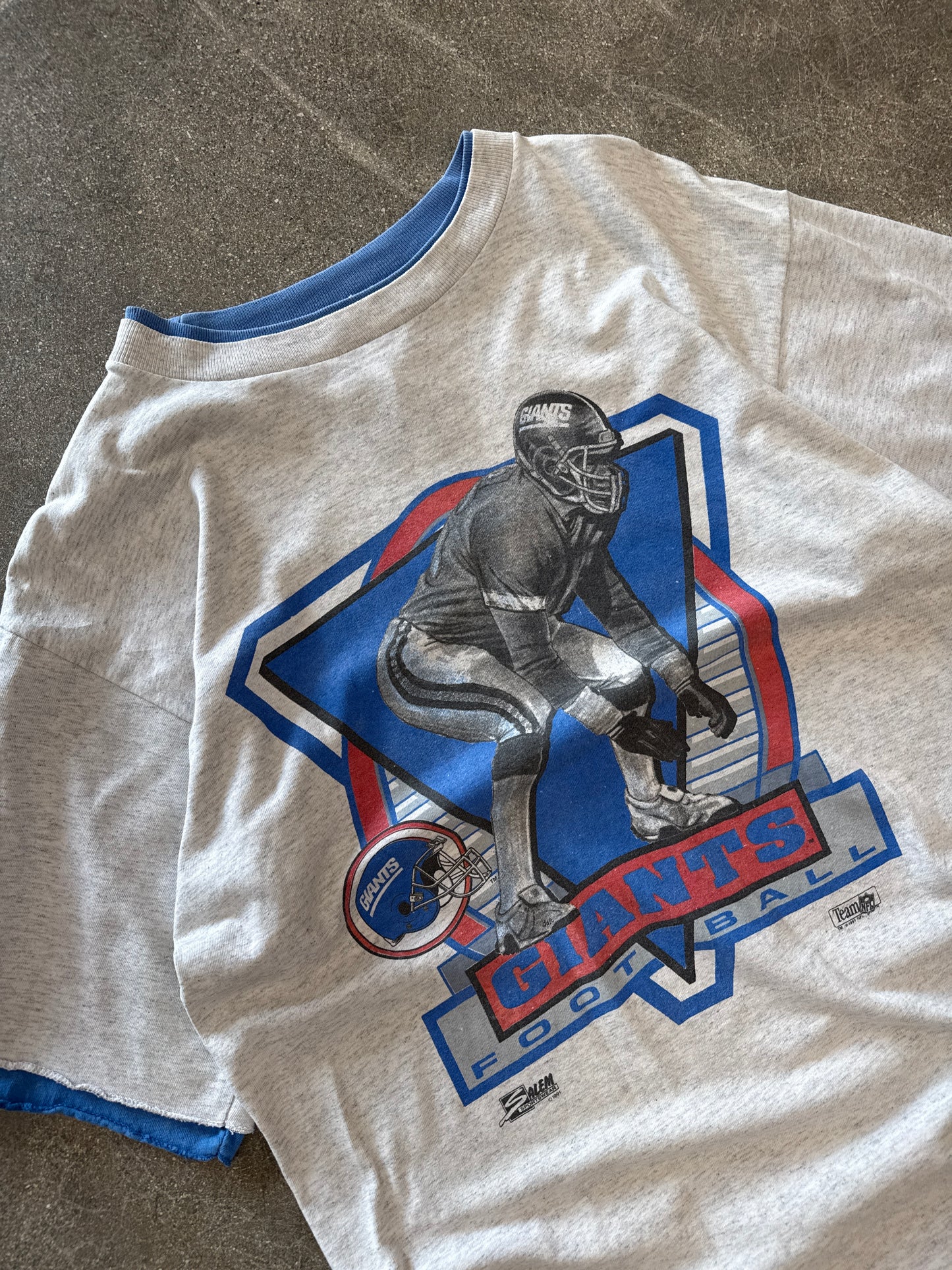 (L) Vintage 1991 Salem Sportswear New York Giants Player Tee