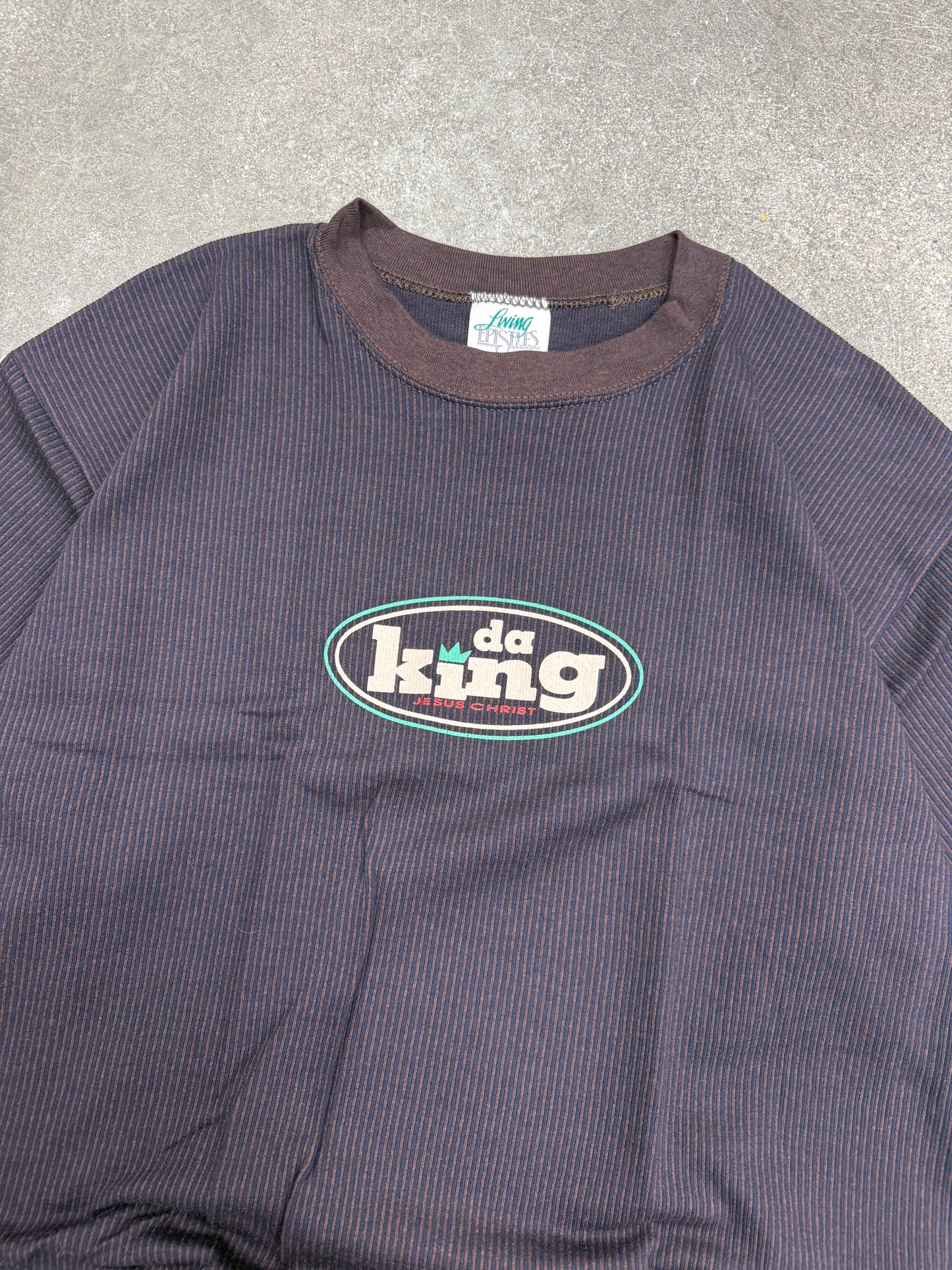 (L) Vintage Jesus “Da King” Ringer Tee Shirt BNWT