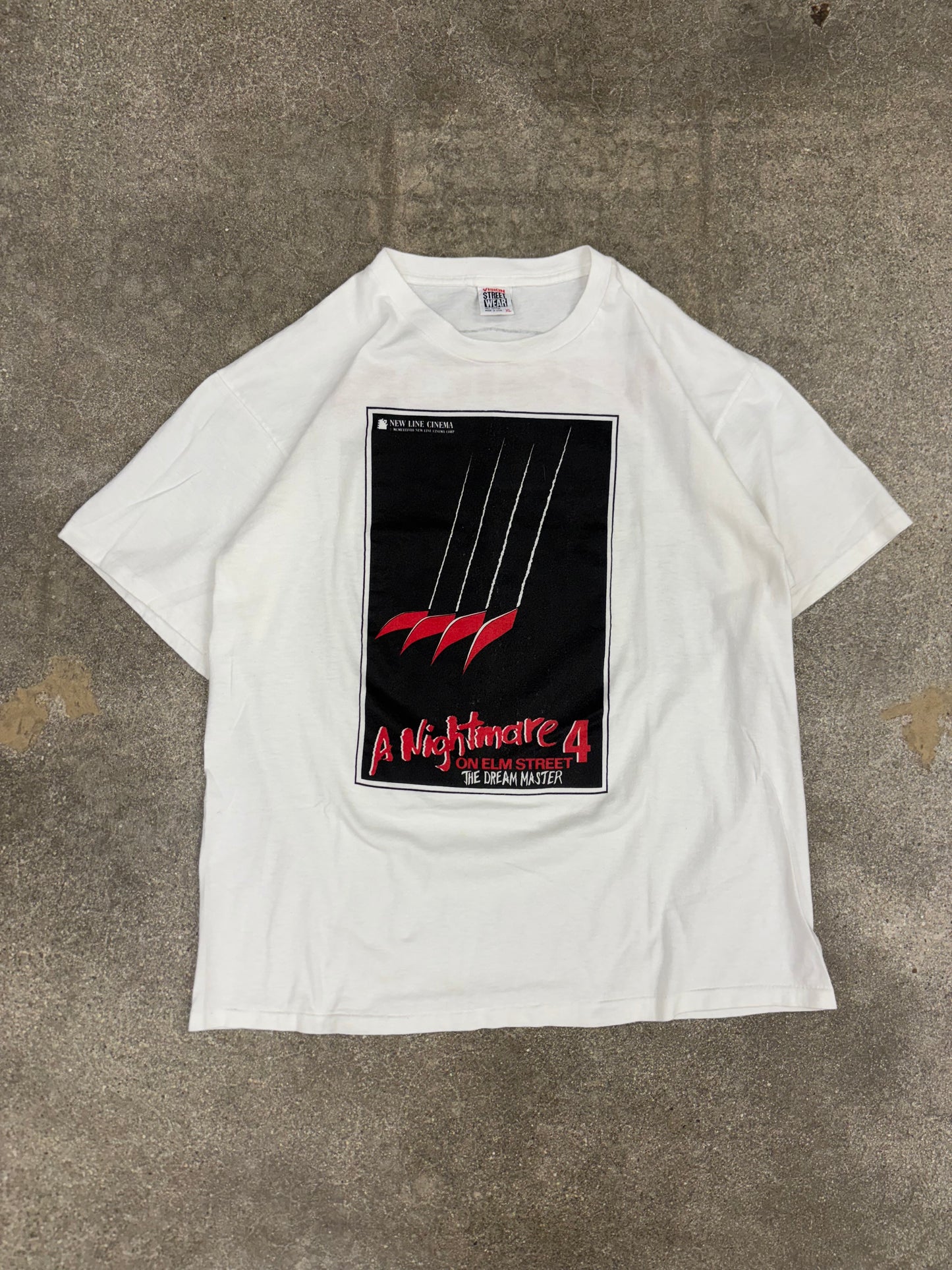 (XL) Vintage 1987 Vision Streetwear x A Nightmare on Elm Street 4 Collab Movie Promo Tee Shirt