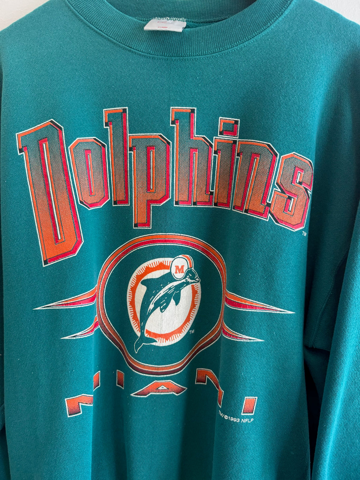(XL) Vintage Miami Dolphins Logo 7 Crewneck