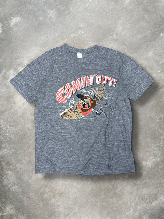 (M) Vintage 1988 Taz Golf Tee “Comin’ out!”