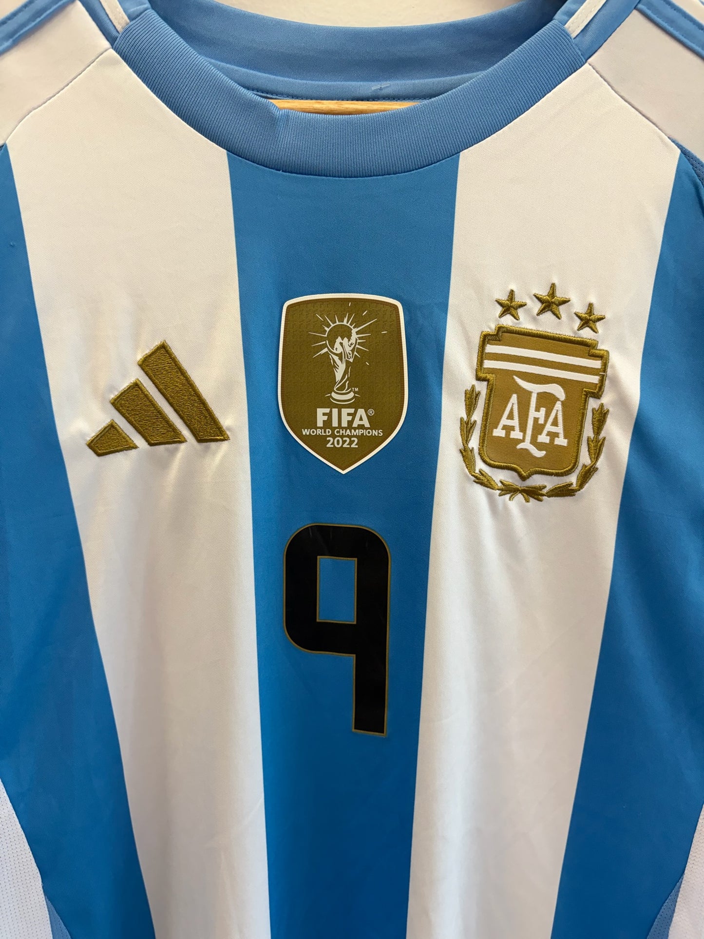 (S) 2022 Argentina Julian Alvarez Jersey - World Cup Champs
