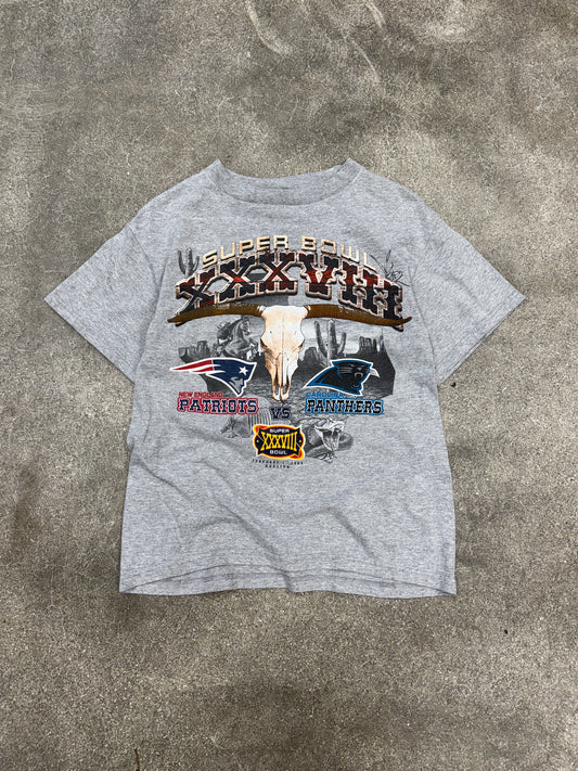 (S) Vintage Superbowl XXXVIII Patriots Vs. Panthers Tee