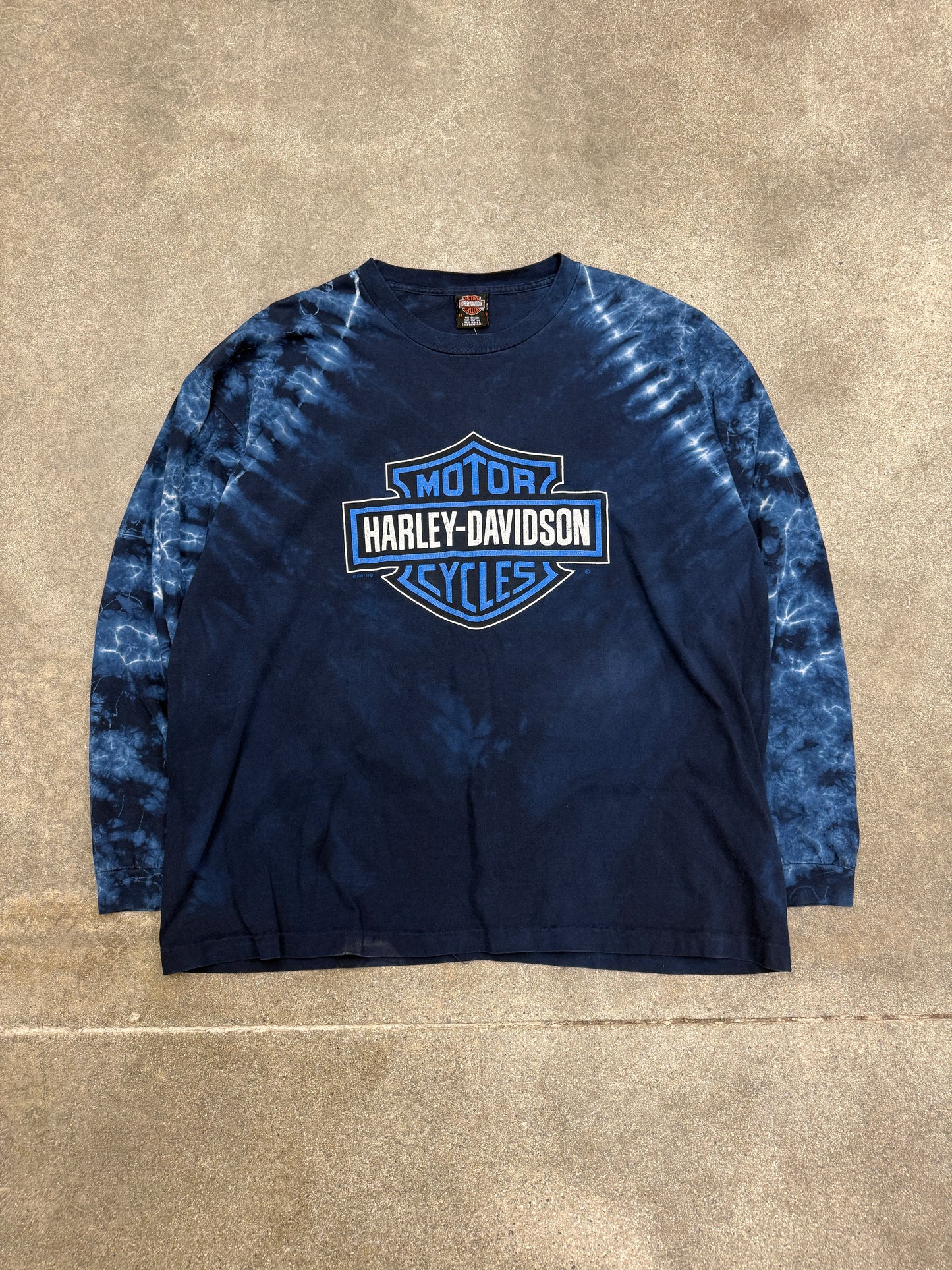 (XXL) Vintage 2002 Harley Davidson Tiedye Long Sleeve Tee Shirt