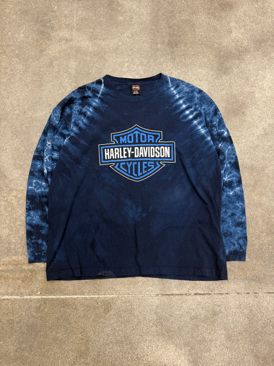 (XXL) Vintage 2002 Harley Davidson Tiedye Long Sleeve Tee Shirt