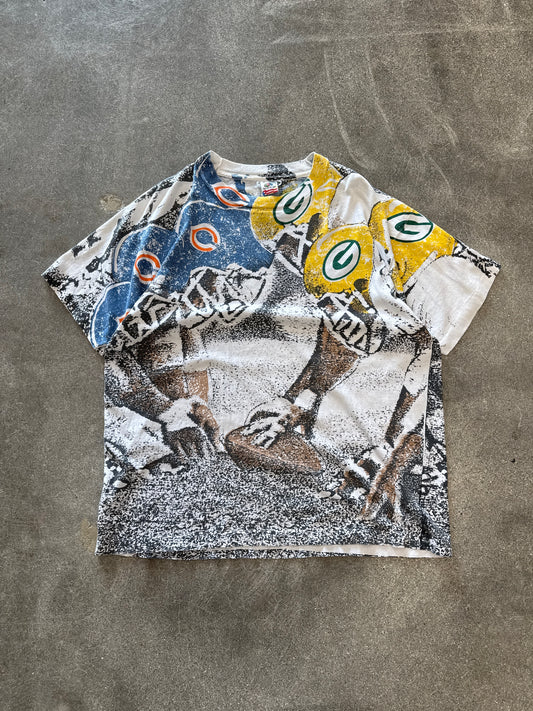 (XL) Vintage Bears Vs. Packers AOP shirt