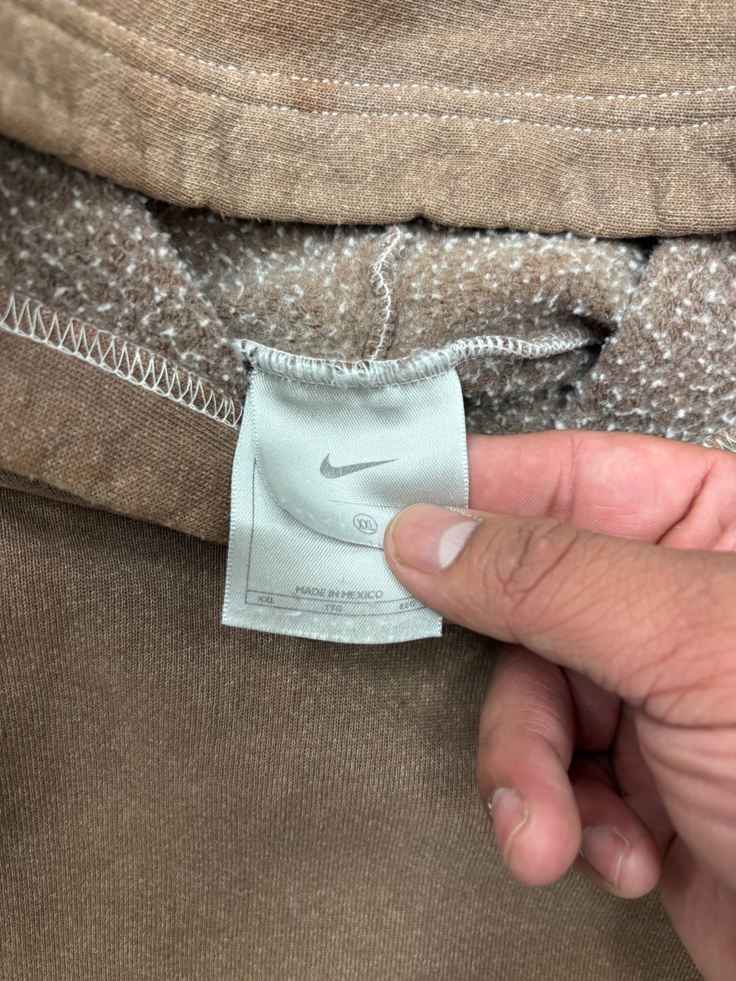 (XXL) Vintage Brown Nike Center Swoosh Hoodie Sweatshirt