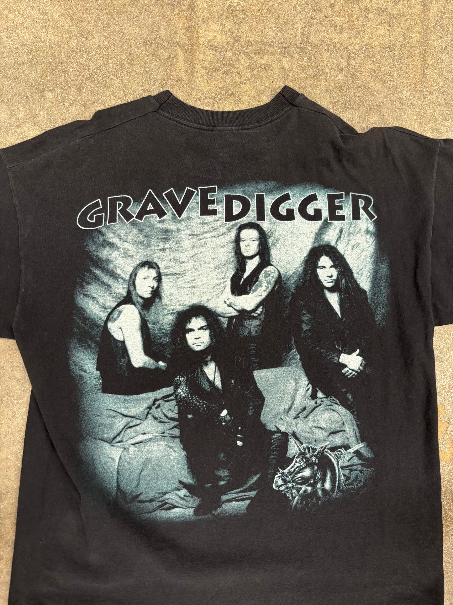 (L) Vintage 1999 Grave Digger Excalibur Band Tee Shirt