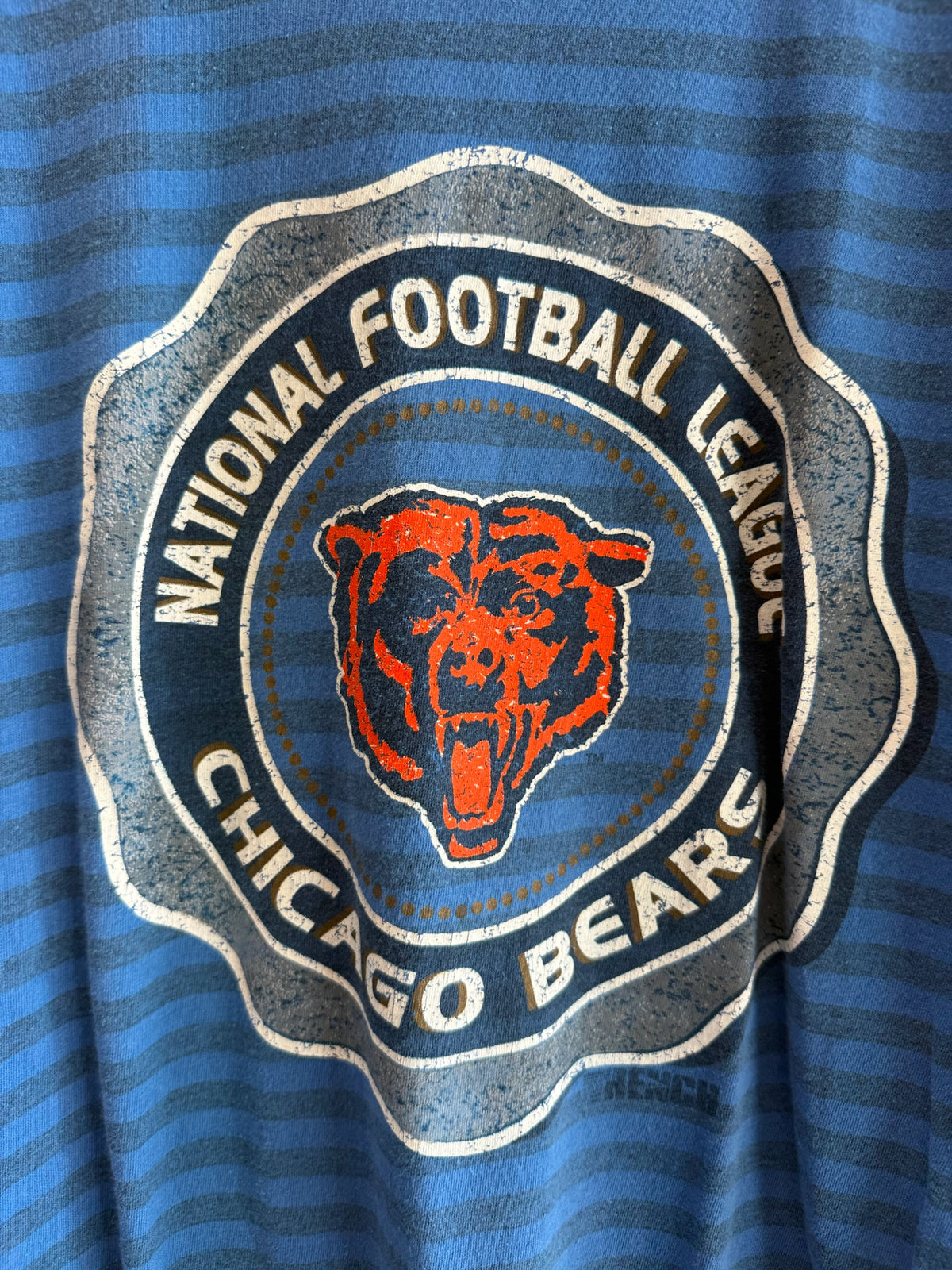 (L) Chicago Bears Blue Striped Tee