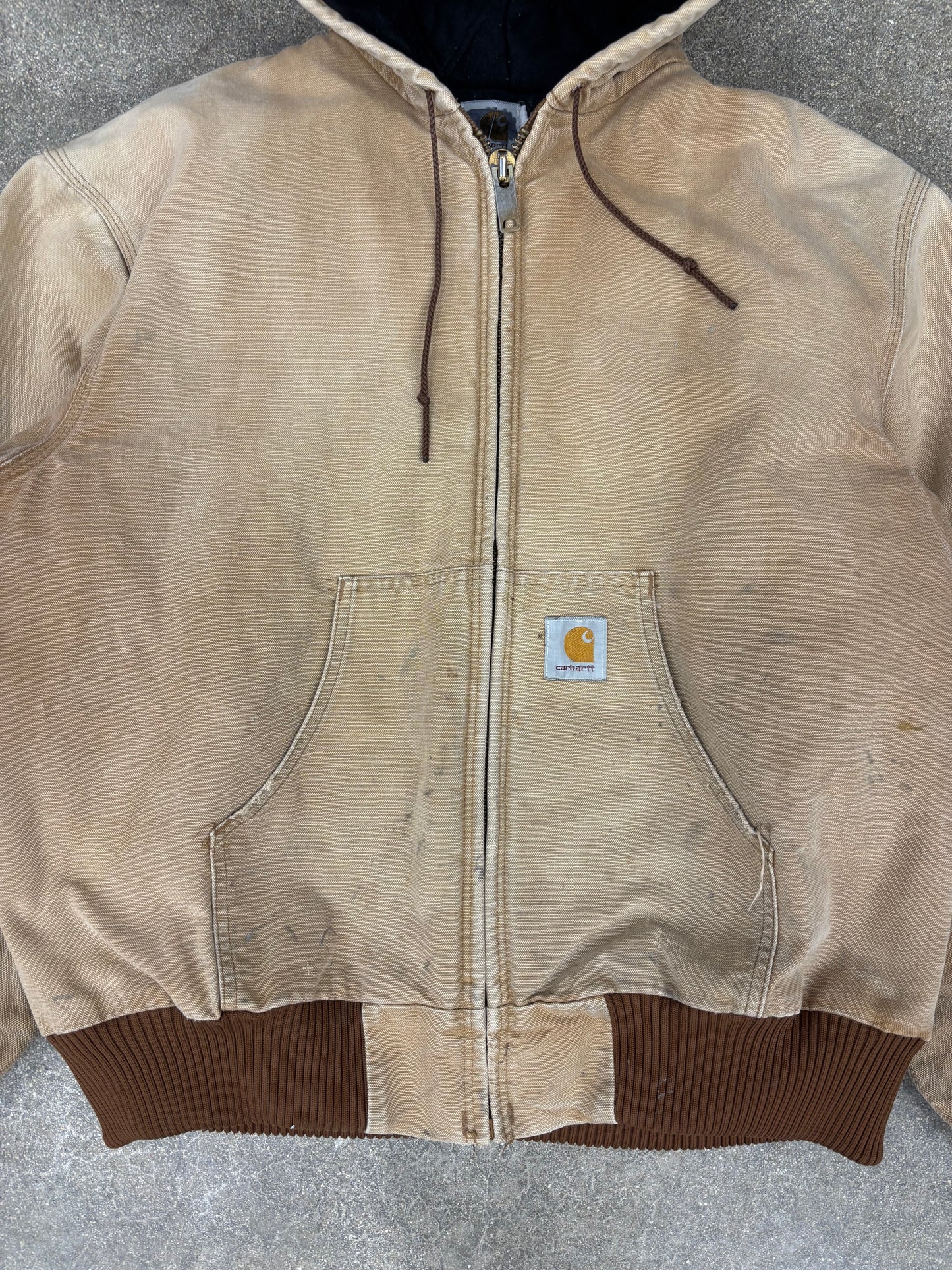 (XXL) Vintage 00s Tan Carhartt Hooded Jacket Quilt Lined