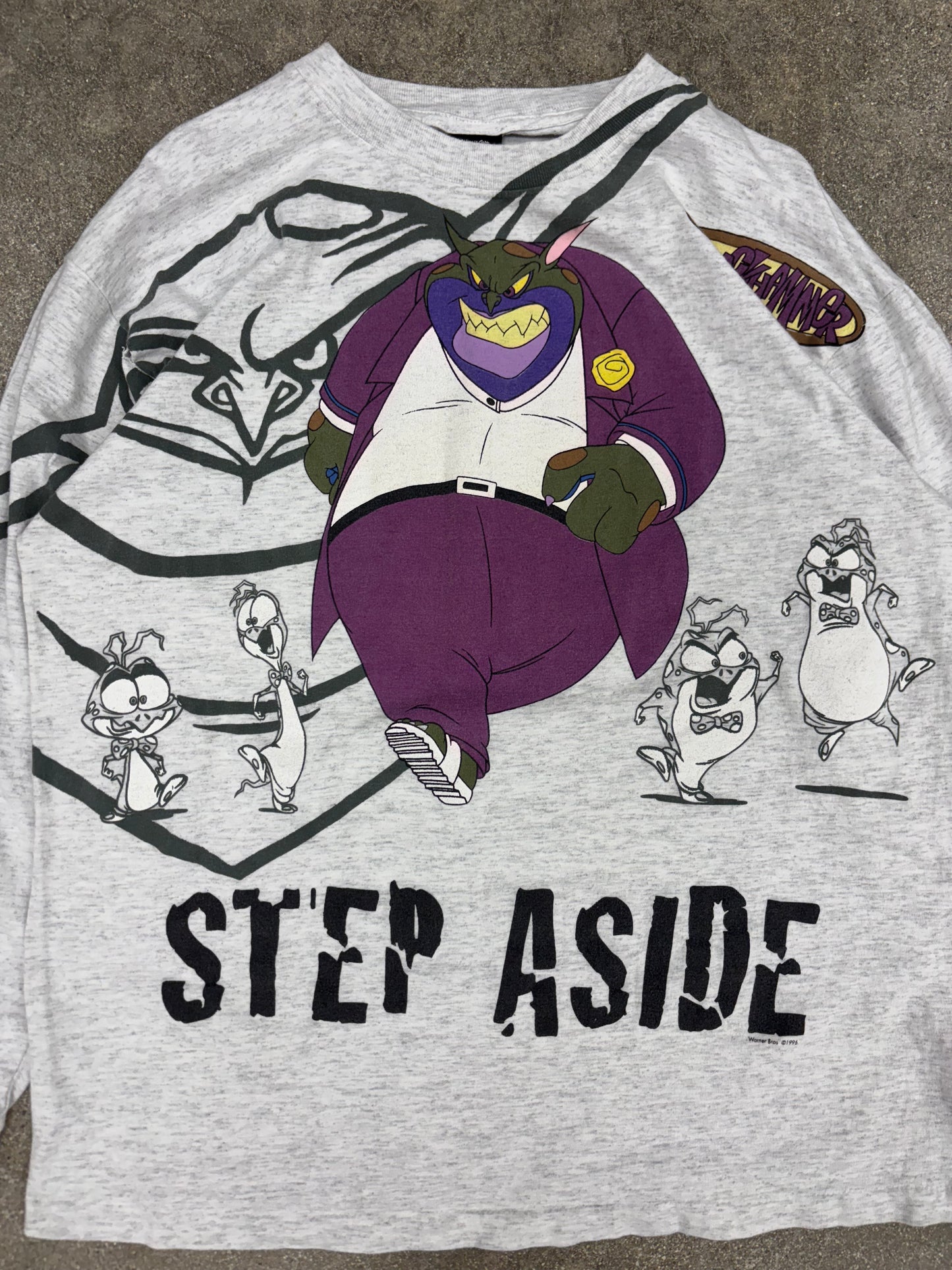 (XL) 1996 “Step Aside” Space Jam Monstars Nerdlucks AOP LS Tee