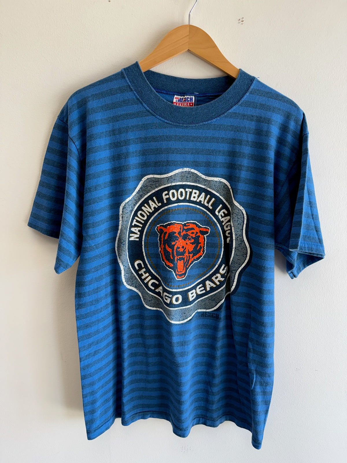 (L) Chicago Bears Blue Striped Tee