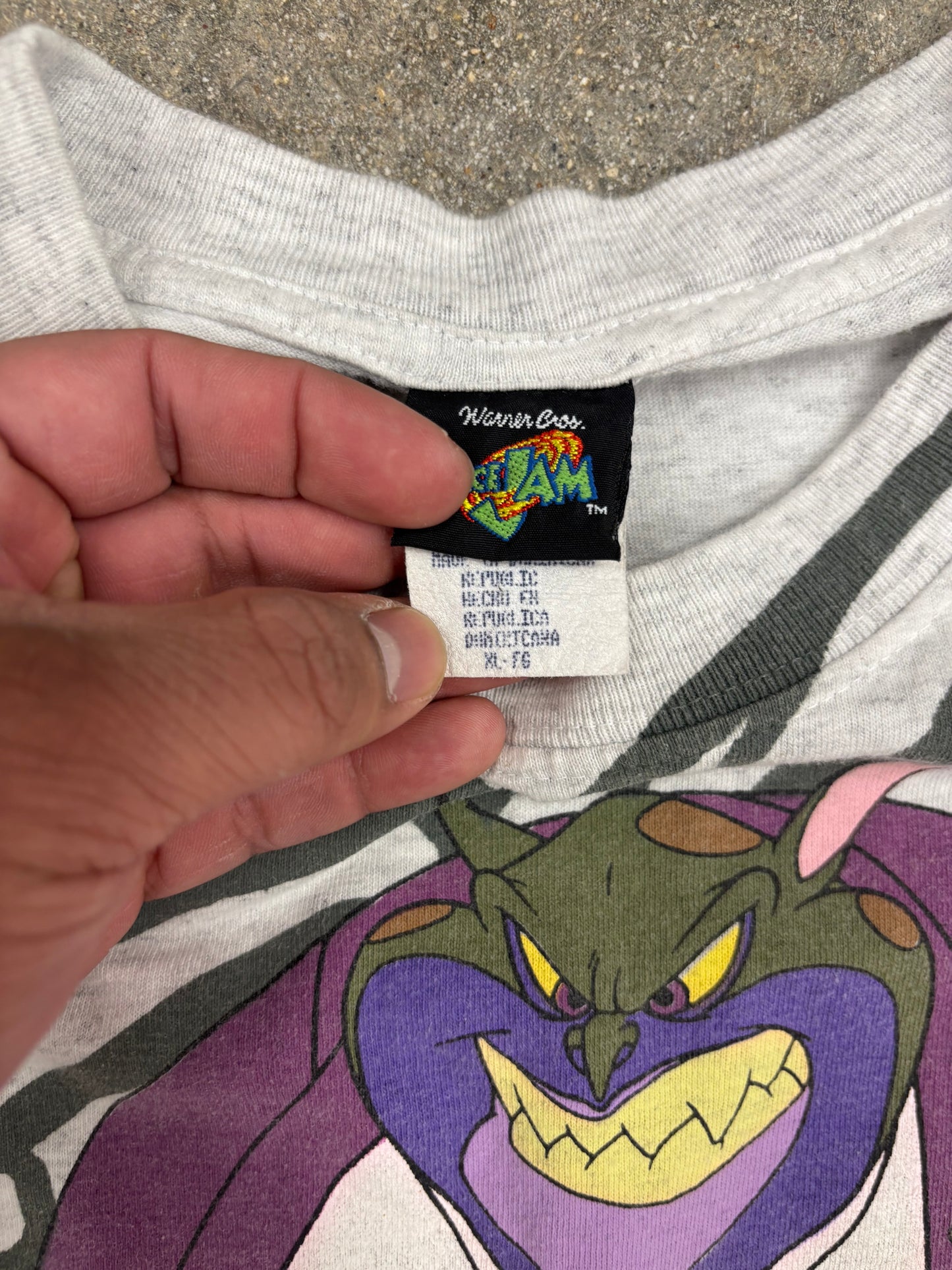 (XL) 1996 “Step Aside” Space Jam Monstars Nerdlucks AOP LS Tee