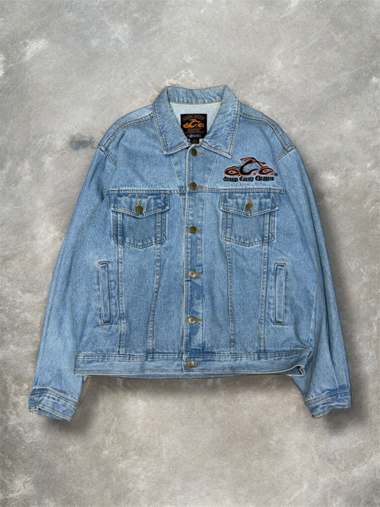 (XL) Vintage Orange County Choppers Biker Denim Jacket