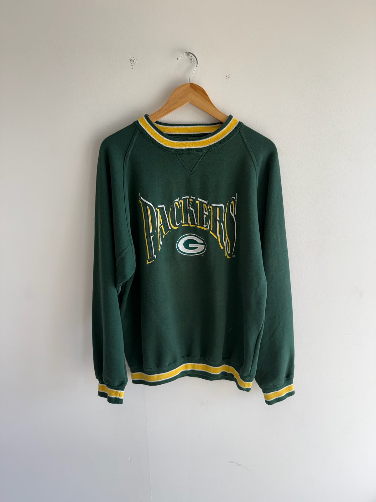 (M) Vintage Green Bay Packers Logo7 Spellout Crewneck
