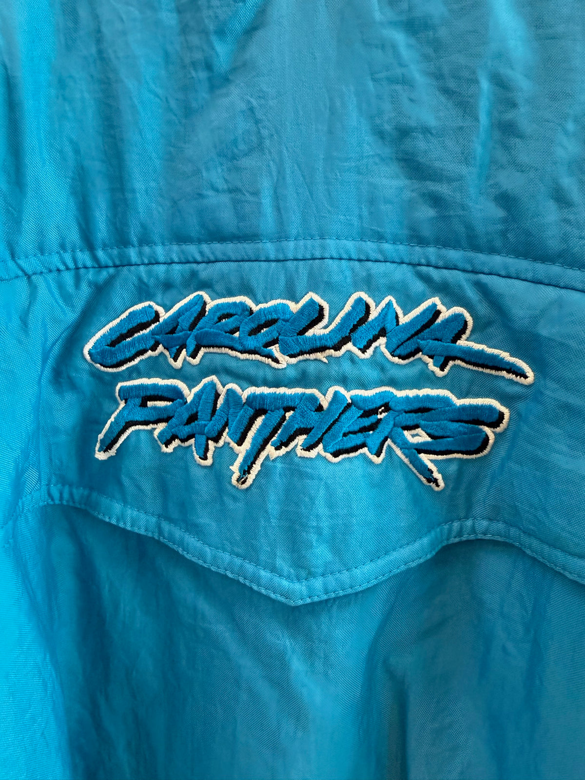 (L) Carolina Panthers Quarterzip Kangaroo Pocket Jacket