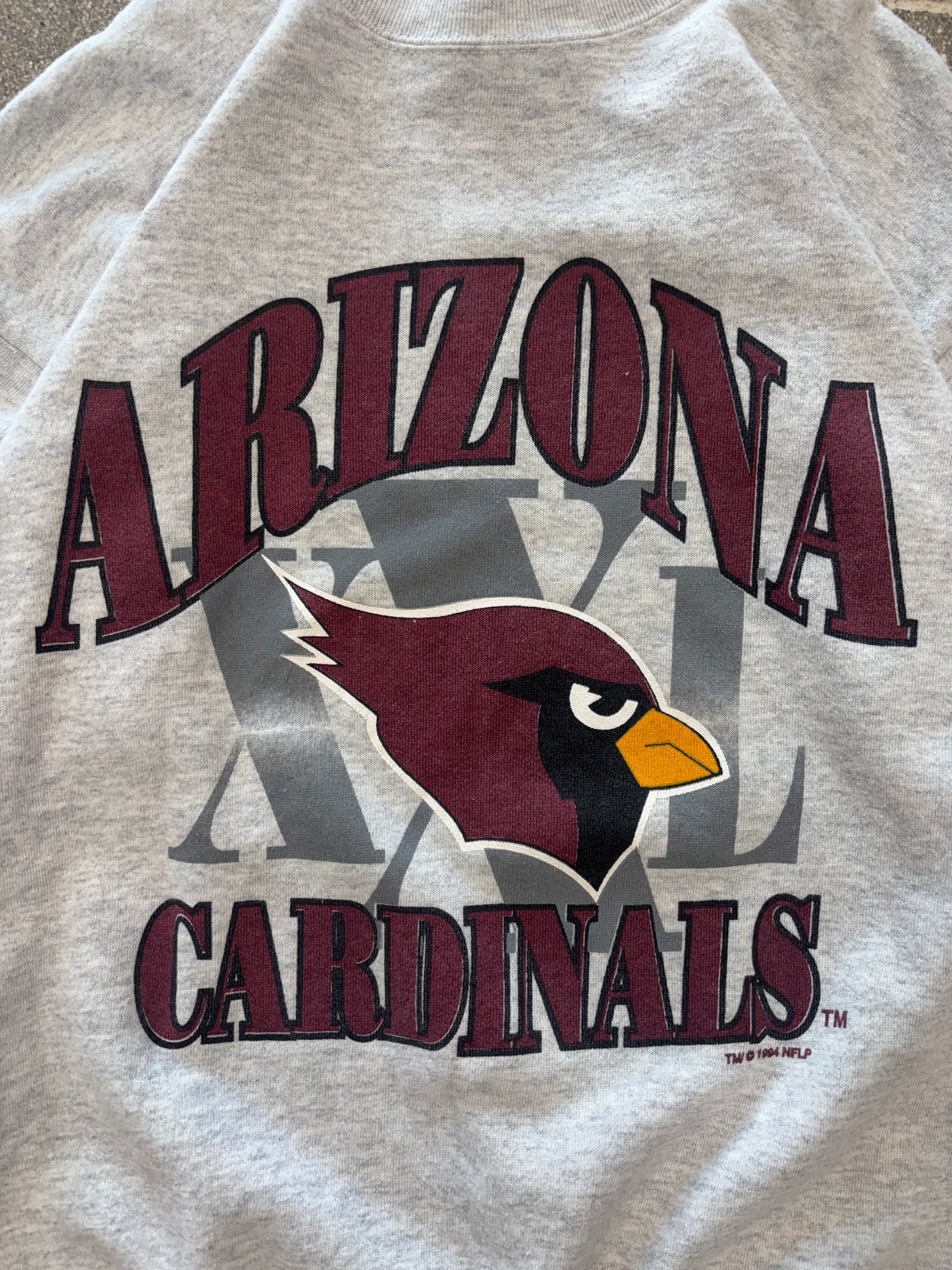 (L) Vintage 1994 Competitor Arizona Cardinals White Crewneck