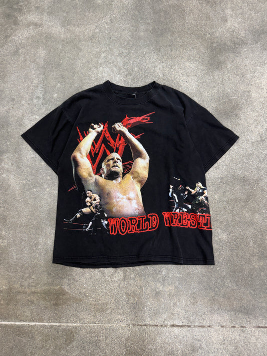 (M) Vintage WWF Stone Cold, The Rock, Undertaker, Kane Wrap Around AOP Tee Shirt