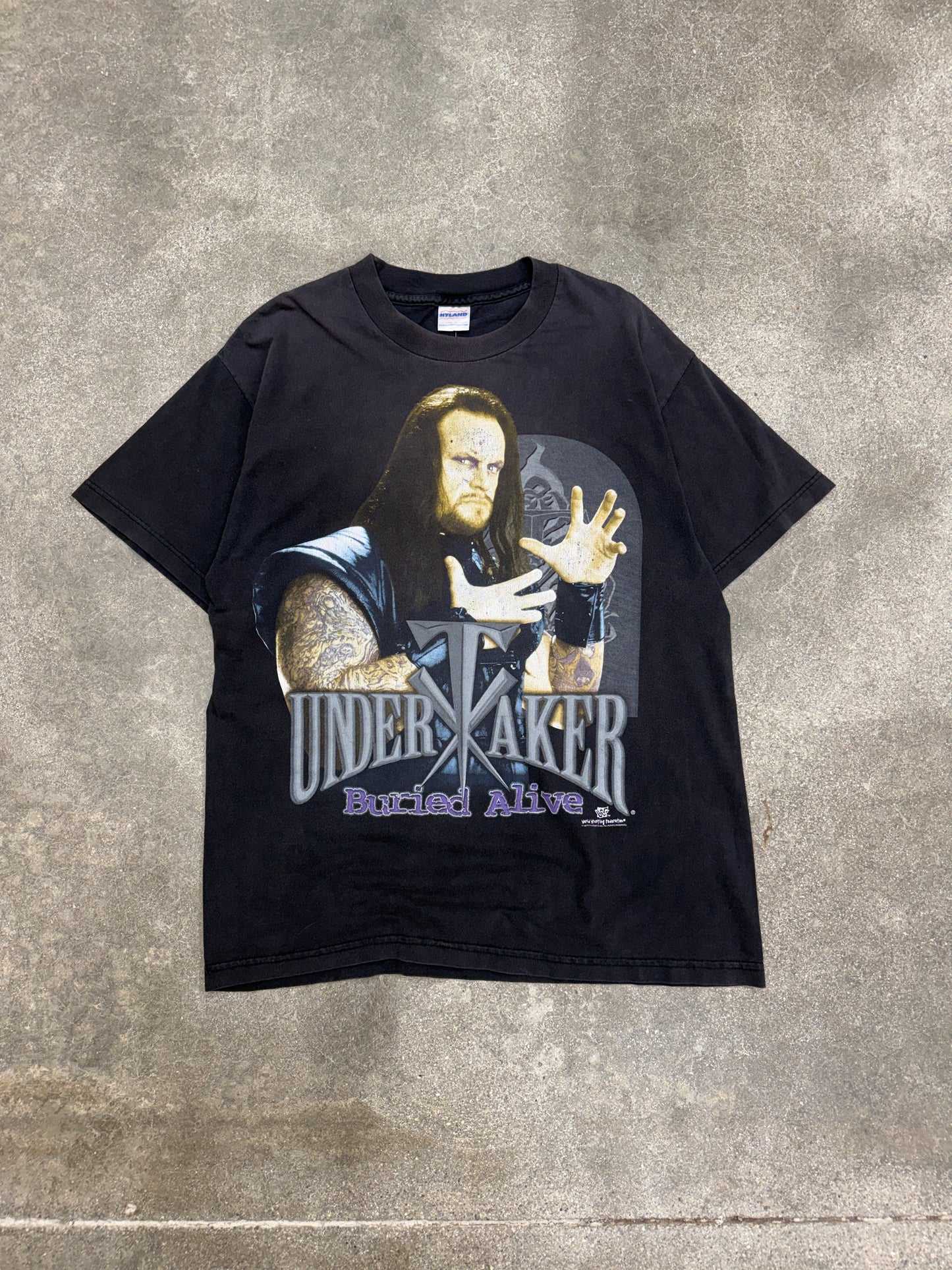 (L) Vintage WWF The Undertaker Buried Alive Tee Shirt