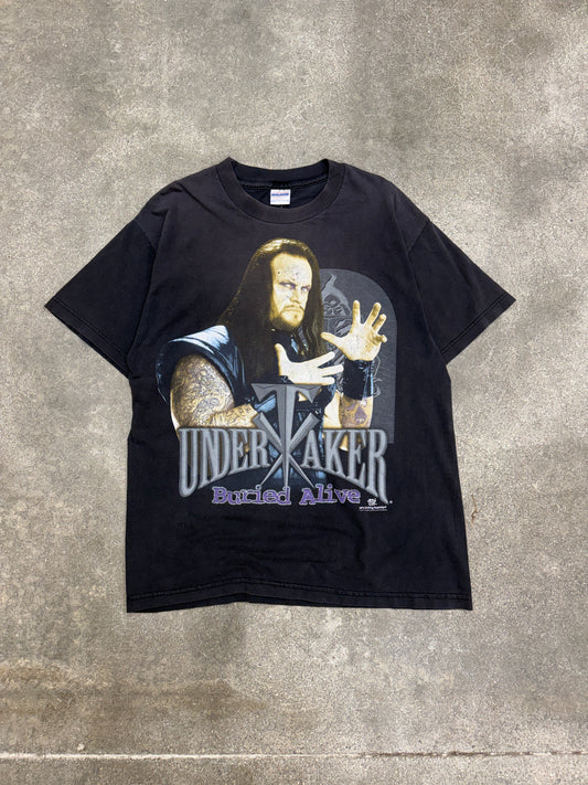 (L) Vintage WWF The Undertaker Buried Alive Tee Shirt
