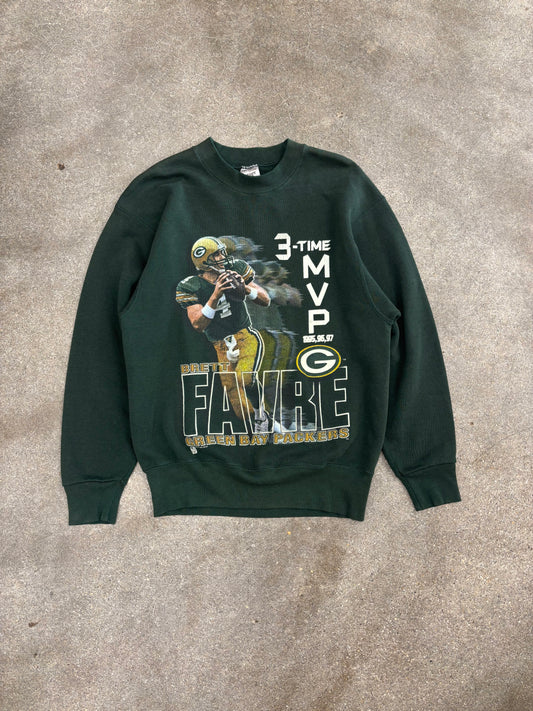 (M) Vintage 90s Fruit of the Loom Green Bay Packers Farve #4 Crewneck