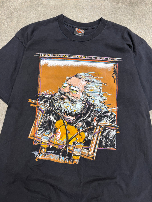 (XL) Vintage 90s Harley Davidson Jerry Garcia Grateful Dead Tee Shirt