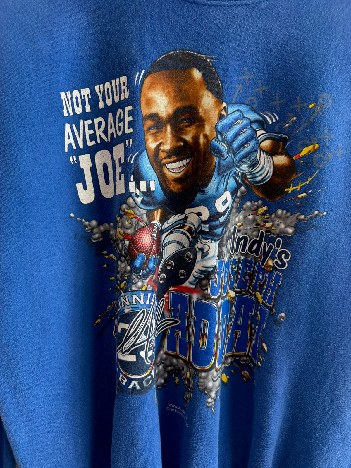 (M) Joseph Addai Colts Caricature Crewneck