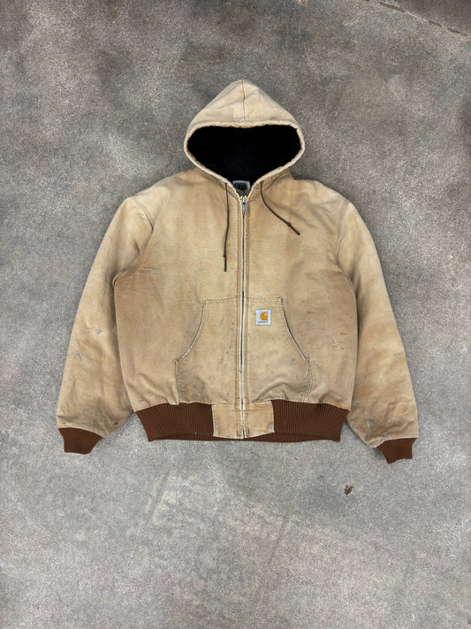 (XXL) Vintage 00s Tan Carhartt Hooded Jacket Quilt Lined