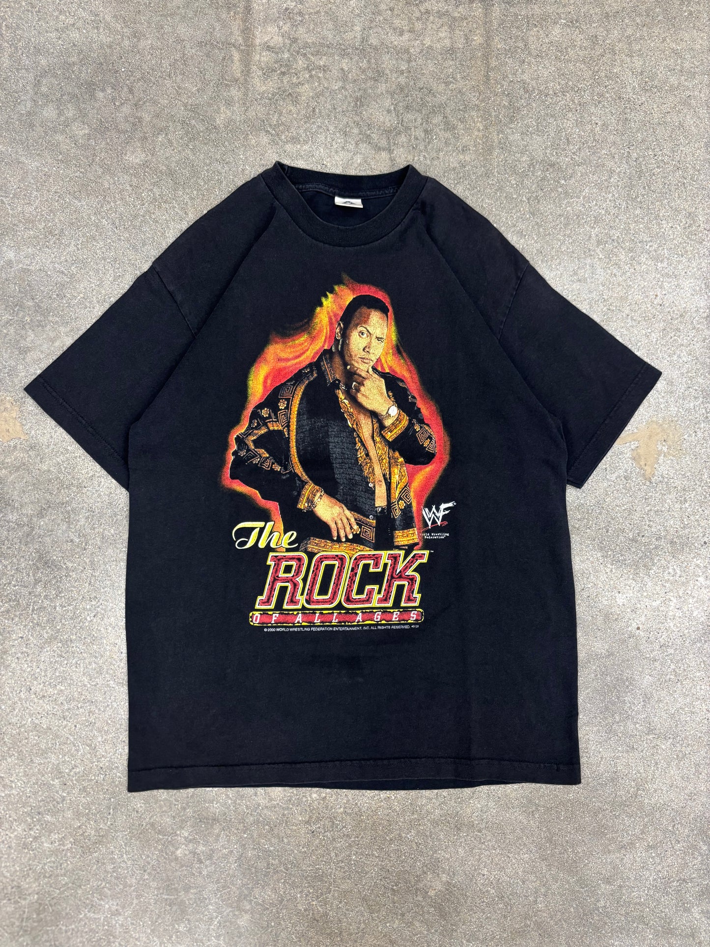 (L) Vintage 2000 WWF The Rock of All Ages T-Shirt