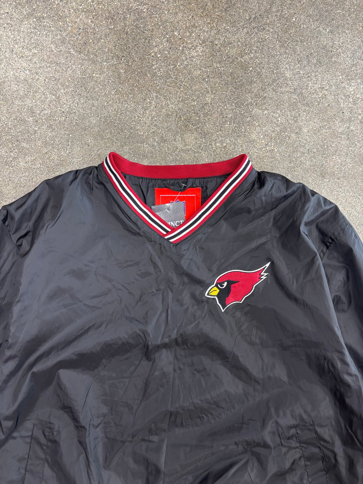 (L) Vintage 00s NFL Arizona Cardinals Black Pullover Lightweight Jacket