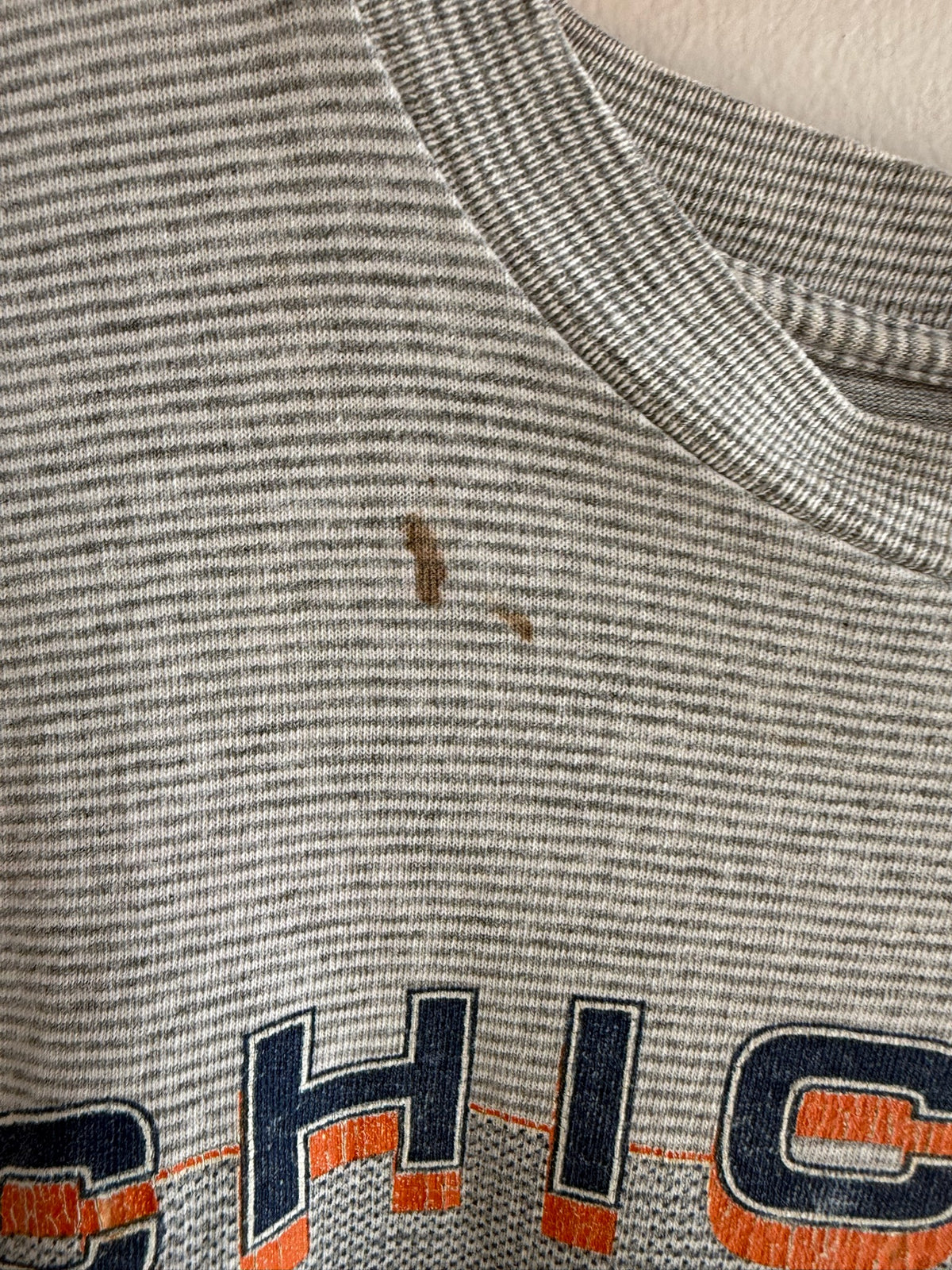 (L) Vintage Chicago Bears Stripe Tee