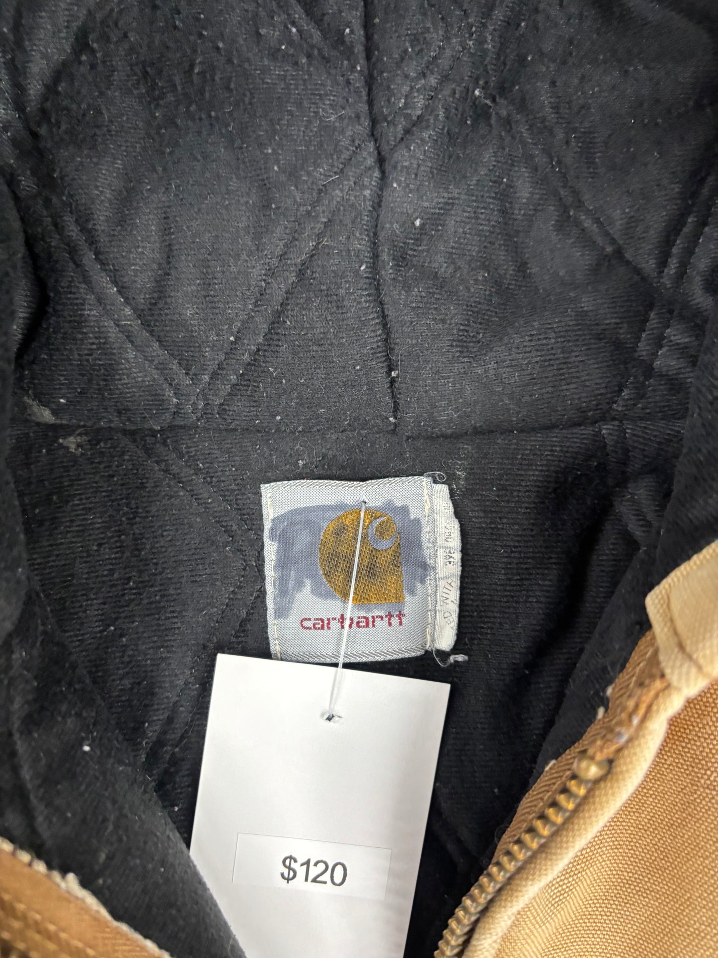 (XXL) Vintage 00s Tan Carhartt Hooded Jacket Quilt Lined