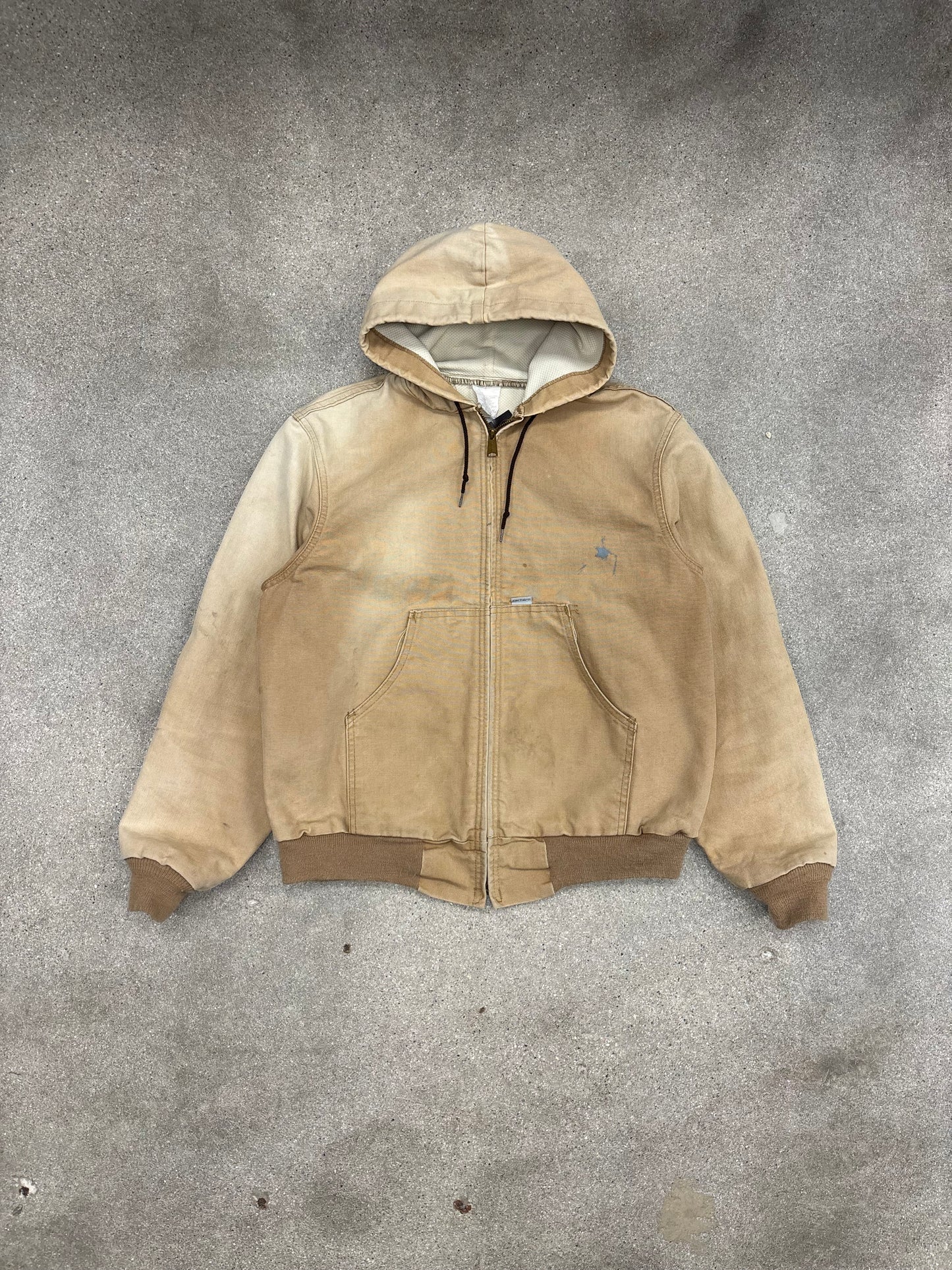 (M) Vintage 90s Carhartt Hooded Jacket Waffle Lined