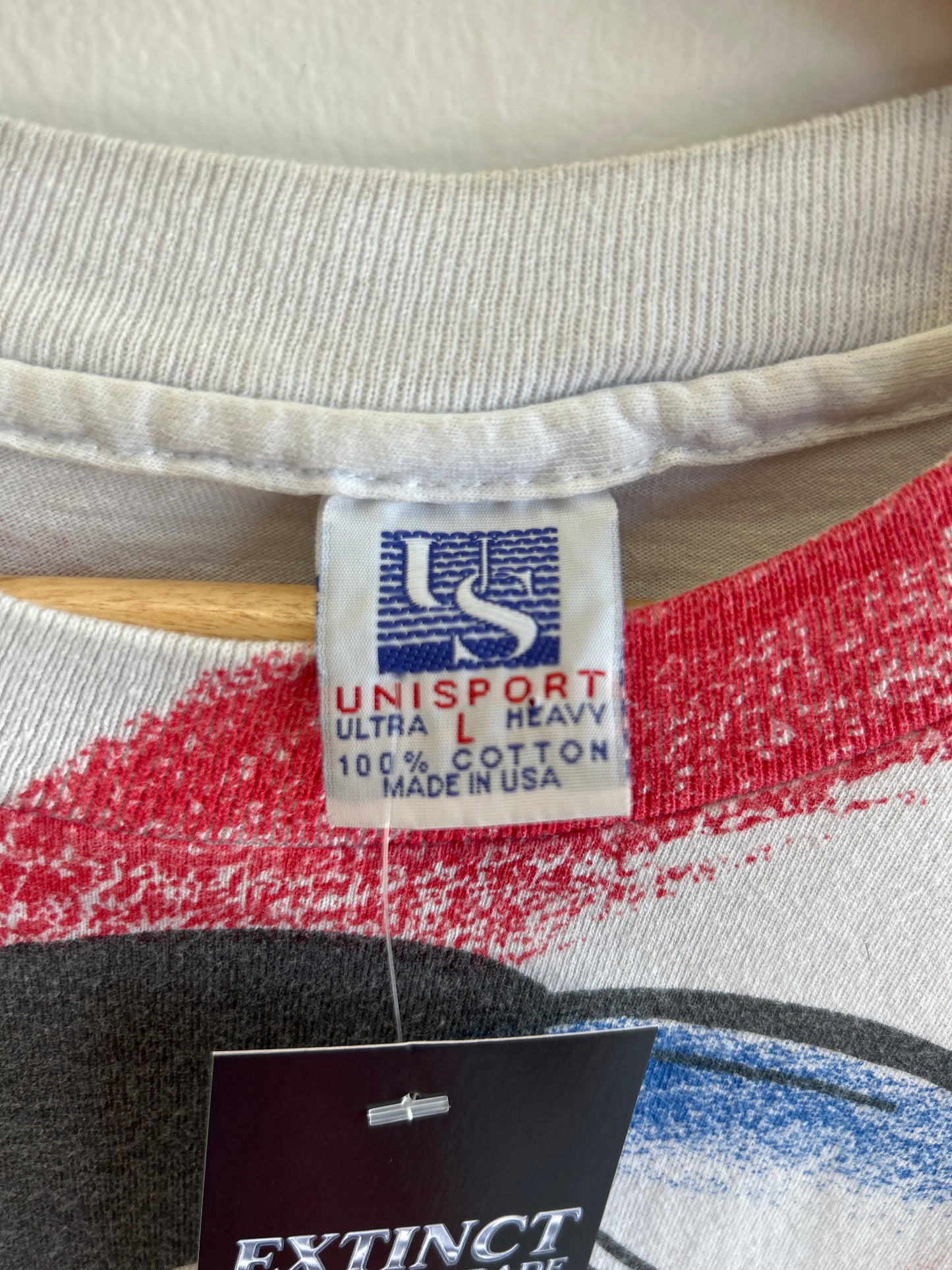 (M) Vintage USA Soccer ball & flag Aop tee