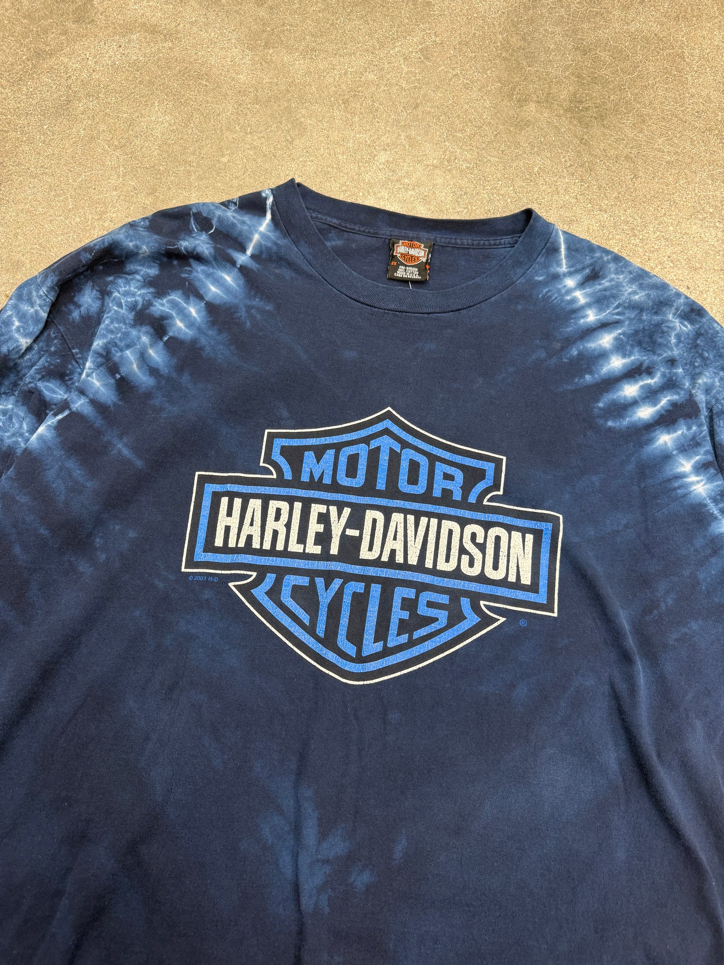 (XXL) Vintage 2002 Harley Davidson Tiedye Long Sleeve Tee Shirt