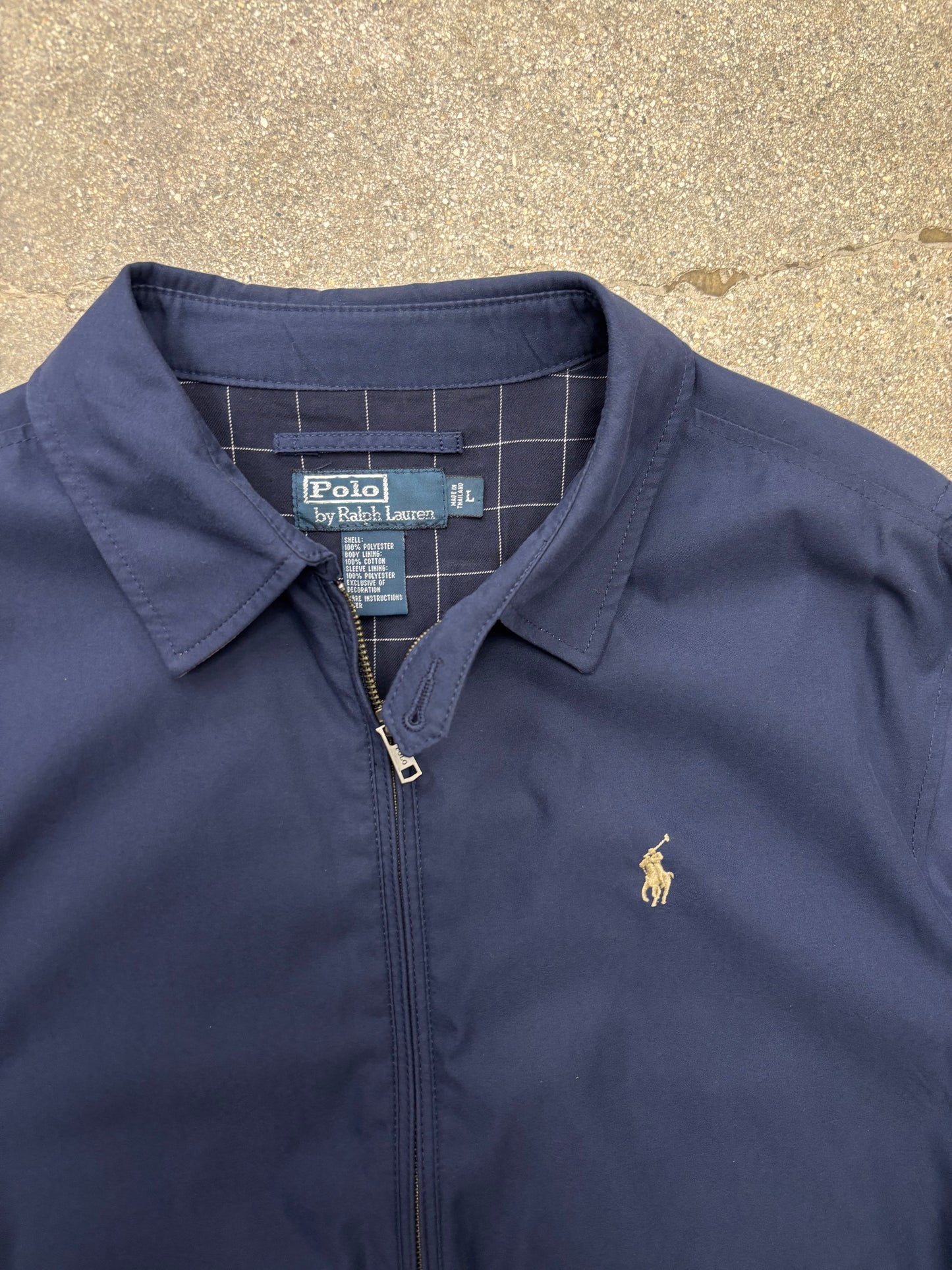 (L/XL) Navy Polo Ralph Lauren Harrington Jacket