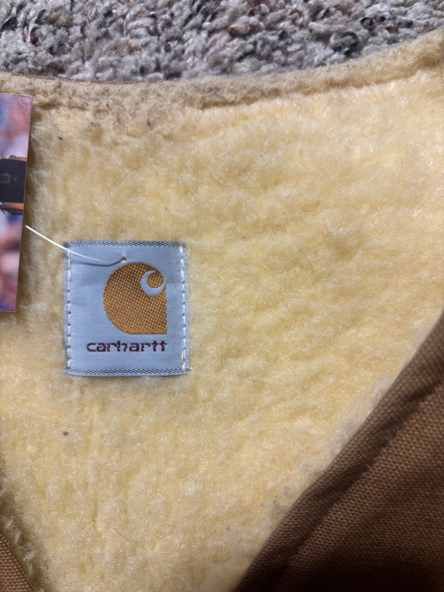 (XL) Vintage Carhartt Fleece Lined Tan Vest