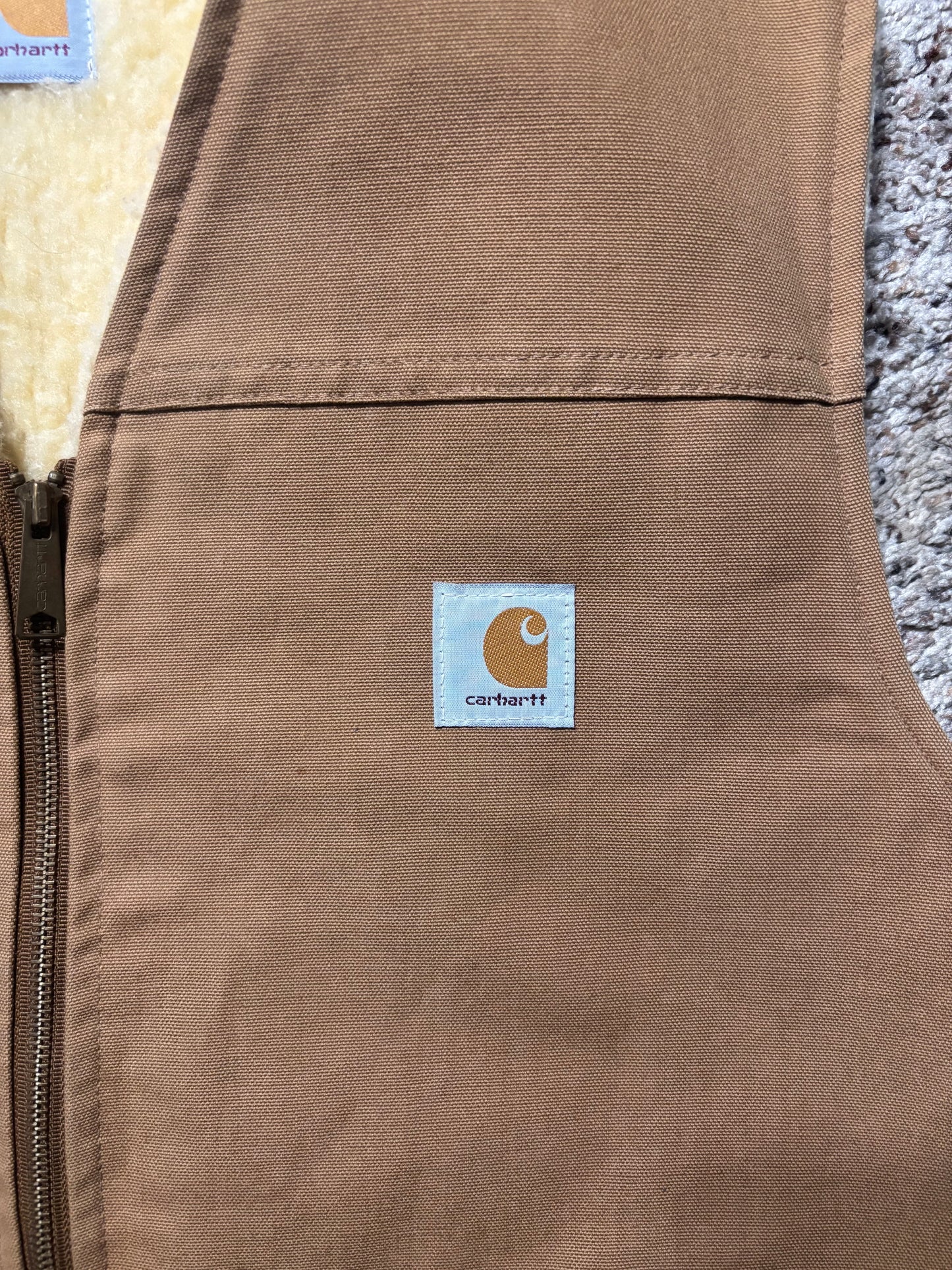 (XL) Vintage Carhartt Fleece Lined Tan Vest