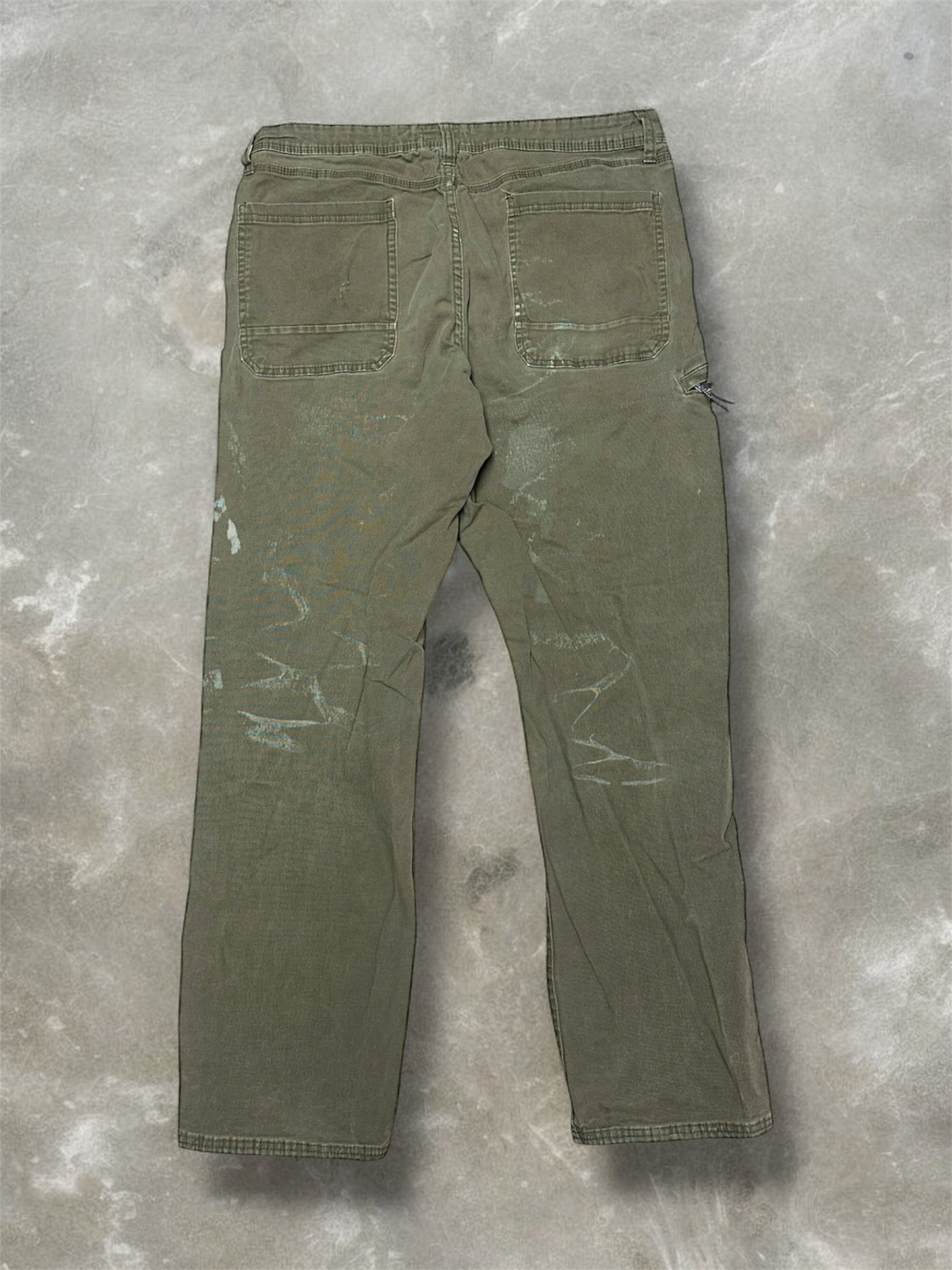 (36x32) Military Green Paint Splatter Pants