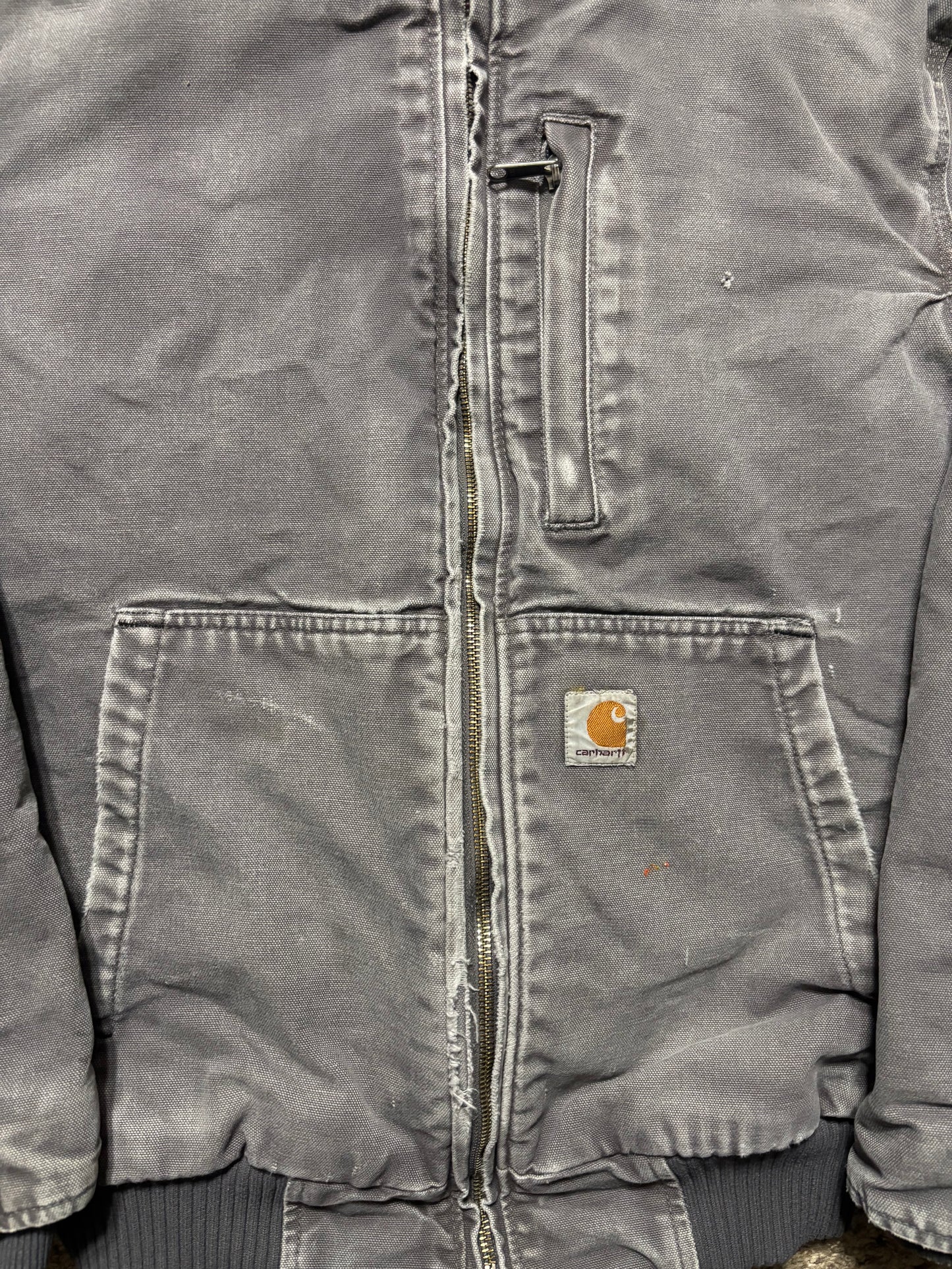 (S) Vintage Carhartt Light Grey Hooded Jacket